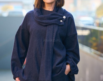 Bluza Miralune Granatowy z Szalem